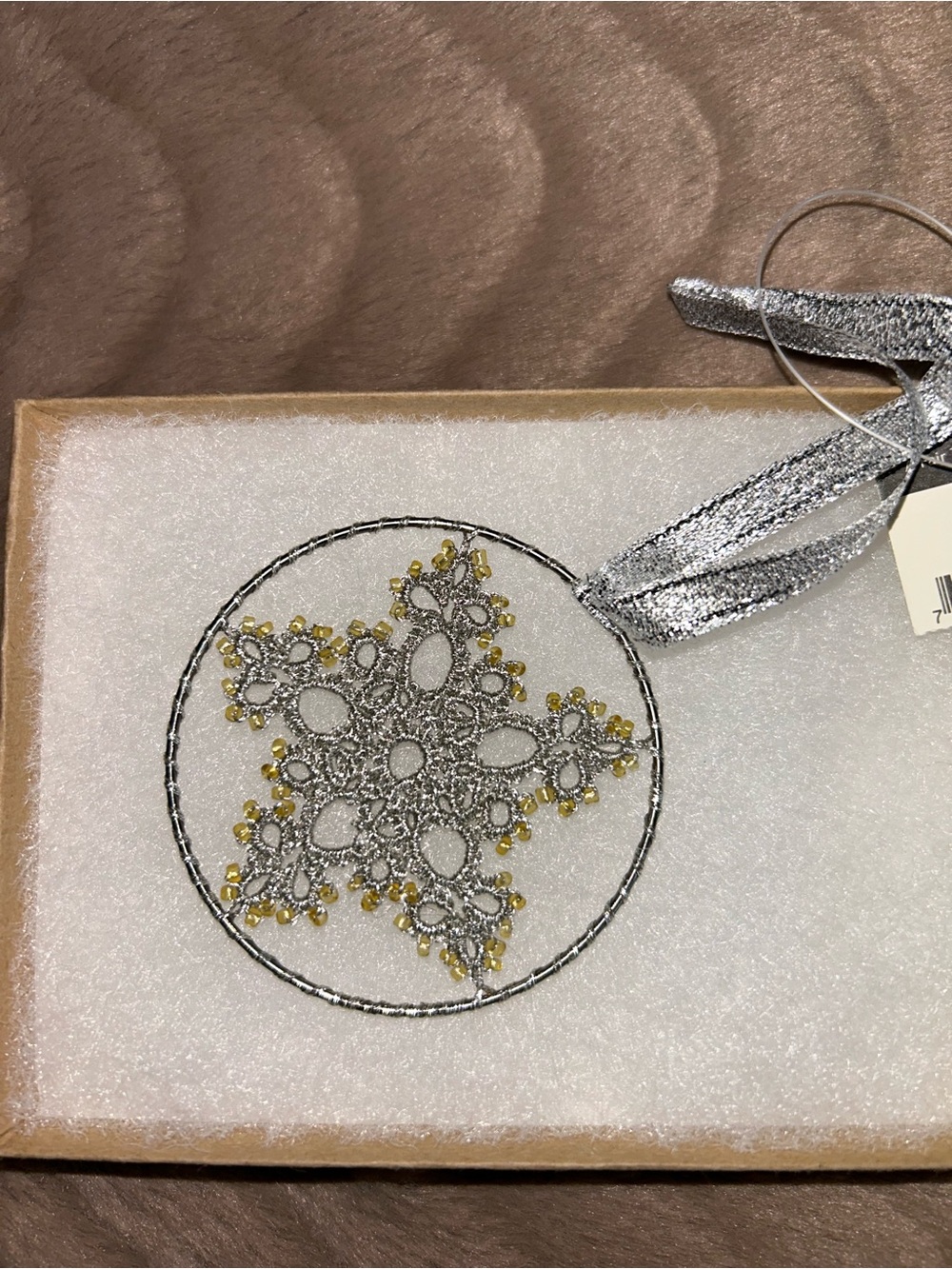 Snowflake Ornament with Gold Accents